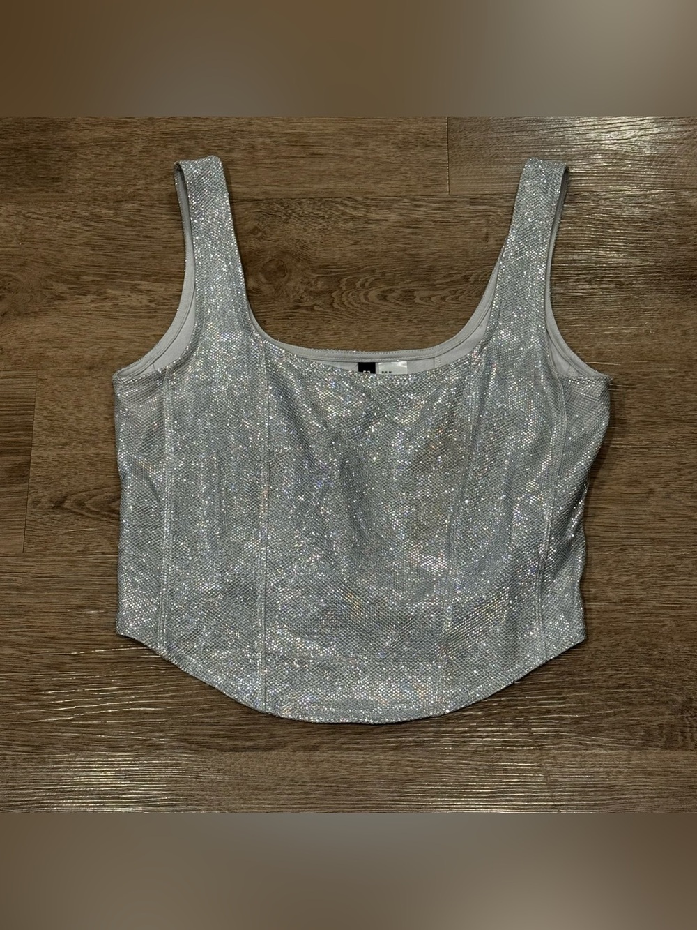 H&M Silver Sparkle Scoop Neck Camisole